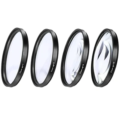 Immagine di Kit filtri close up +1 +2 +4 +10 set di lenti per fotocamere digitali 46mm, trasparente