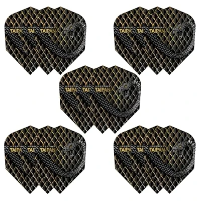 Immagine di Harrows Taipan Set di 5 alette per freccette (15 totali), 100 micron, extra resistenti, realizzate nel Regno Unito, accessori professionali