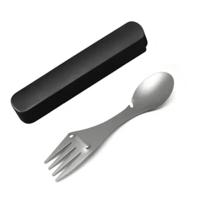 Immagine di RISON Titanium Posata da Campeggio 5 in 1 Titanio, Forchetta Coltello Cucchiaio Apribottiglie Ultra Leggero Portatile, Utensile Multiuso per Camping Trekking Picnic Escursionismo