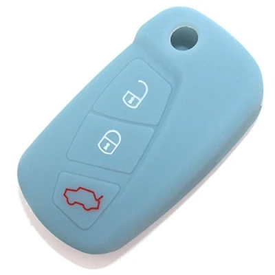 Immagine di Finest Folia Custodia protettiva in silicone FE per chiavi dell’automobile, con 3 pulsanti Grigio cenere