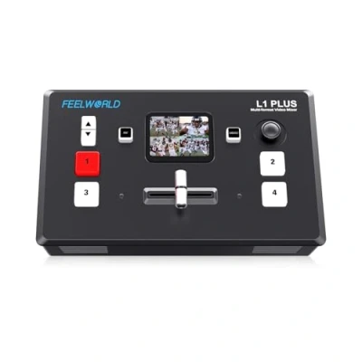 Immagine di FEELWORLD LIVEPRO L1 Mixer Video Multiformato Switcher 2 Pollici LCD Screen 4 Ingressi HDMI Produzione Multi Camera Streaming Live