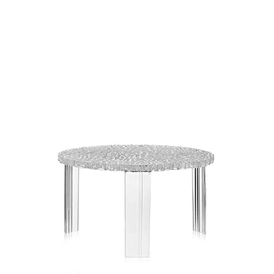 Immagine di Kartell T Table Tavolino, PMMA Trasparente o colorato in Massa, Cristallo, Basso H. 28 cm