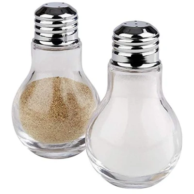 Immagine di APS saliera e pepiera, set di 2, pepiera in vetro con coperchio acciaio inossidabile, 6 x cm, altezza 10 cm