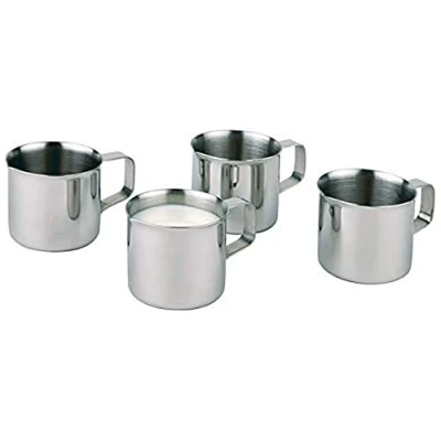 Immagine di APS creamer set di 4, caraffe piccole per crema caffè/latte, creamer, capacità 25 ml, acciaio inossidabile