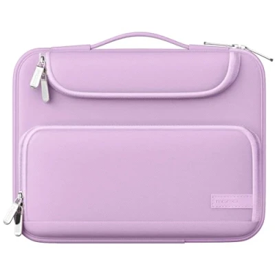 Immagine di MoKo Custodia per Tablet da 9 11 Pollici Compatibile con iPad Air 5/4a 10,9, PRO 11&quot;, 9/8a 10,2, 10a Tab S8/S9 in Poliestere Doppie Tasche e Maniglia Retrattile, Viola