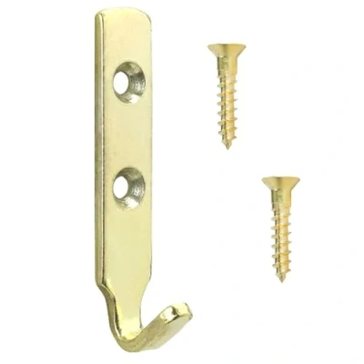 Immagine di Taskar, 4 ganci a J in ottone resistente (foto, specchio, cappotto, appendiabiti)