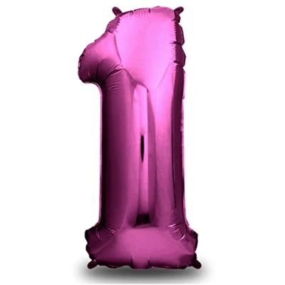 Immagine di envami® Palloncini Compleanno 1 Anno Rosa 101 CM Palloncino Numero Numeri Gonfiabili Decorazioni Vola con l&#039;Elio