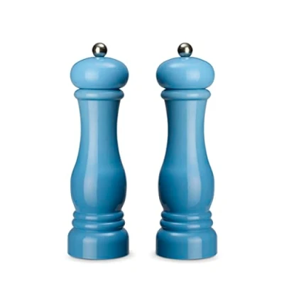 Immagine di ECHTWERK Set di 2 macinaspezie in plastica ABS alta qualità, macinino ceramica, manuale, ideale per spezie come pepe, sale e peperoncino, azzurro, 21 cm