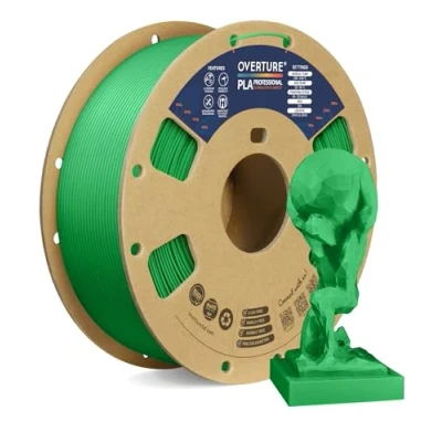 Immagine di OVERTURE PLA Plus (PLA+) Filamento 1.75mm, Toughness Enhanced Roll, Professionale Tenacia, 1kg Filamento(2.2lbs), Precisione Dimensionale 99% Probabilità +/ 0.03 mm (Verde)
