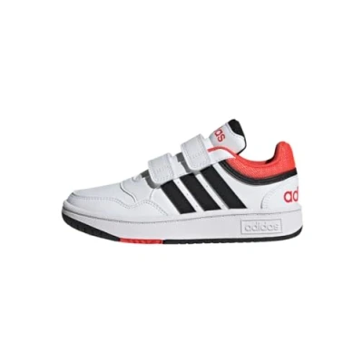Immagine di adidas Hoops Lifestyle Basketball Hook And Loop Shoes, Scarpe, Cloud White/Core Black/Bright Red, 30 EU