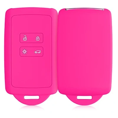 Immagine di kwmobile Custodia Compatibile con Renault 4 tasti Smart Key (solo Keyless Go) Cover Chiavi Auto Protezione Copri Telecomando Chiave Copertura rosa shocking