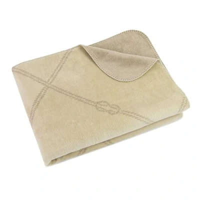 Immagine di ZOLLNER Coperta da divano 150x200 cm plaid morbido e soffice lavabile a 40C traspirante materiale double face beige/fango dallo specialista in albergheria certificato OEKO TEX (R)