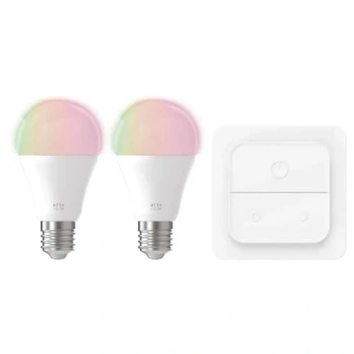 Immagine di Eglo connect.z Set di 2 lampadine LED Smart Home E27, con interruttore, ZigBee, app e controllo vocale Alexa, dimmerabile, luce bianca calda fredda, RGB, 806 lumen, 9 W