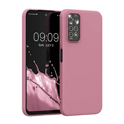 Immagine di kwmobile Custodia Compatibile con Xiaomi Redmi Note 11 / 11S Cover Back Case per Smartphone in Silicone TPU Protezione Gommata rosa scuro