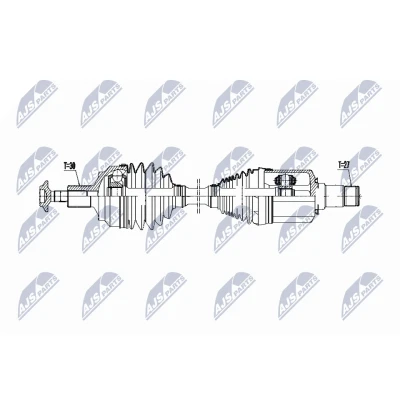 Immagine di NTY NPW ME 061 Albero motore / Semiasse Assale anteriore Dx, anteriore, Dx 530 Trasmissione automatica MERCEDES BENZ: Classe C Sedan