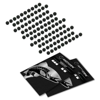 Immagine di AMZfishing® 100 perline di gomma da pesca 5 mm, colore nero, in gomma, per accessori
