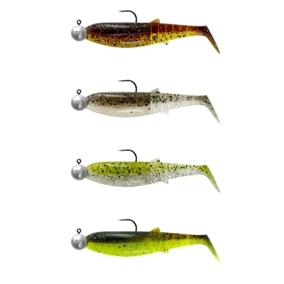 Immagine di Savage Gear Cannibal Shad Mix esche artificiali Paddle Tail per pesce persico, luccio e altro, Strike Profumo di innesco, kit pescatori d&#039;acqua dolce salata, Clear Water 6,8 cm