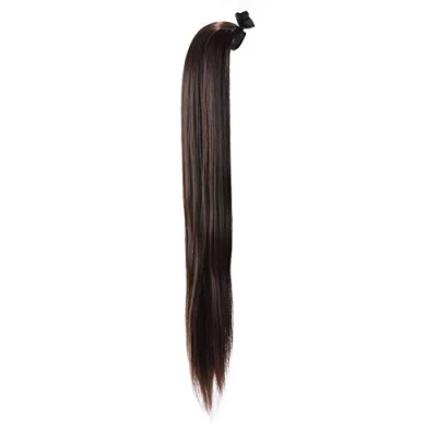 Immagine di Prettyland 60cm statico libero lunghi Extension per Capelli coda di cavallo treccia lisci con clip in posticcio Nero marrone 04