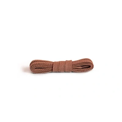Immagine di Kaps lacci piatti, in cotone 100% durevoli di alta qualità, realizzati Europa, 1 paio, molti colori e lunghezze (120 cm da 6 a 8 paia occhielli / 49 cognac)
