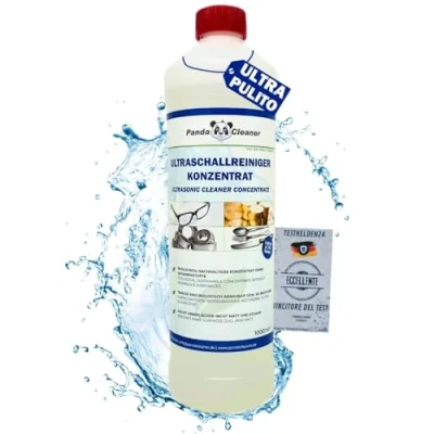Immagine di PandaCleaner Bio Detergente ad Ultrasuoni Concentrato 1L per occhiali, gioielli, dentiere, orologi, ecc. tutti i dispositivi e produttori (formula V2 migliorata)
