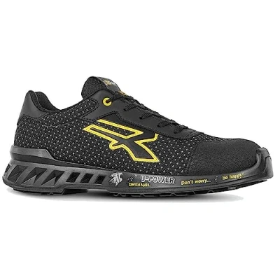 Immagine di U Power Matt S3 SRC CI ESD RV20014 Nero Giallo Scarpe antinfortunistiche, da ginnastica unisex leggere antiperforazione, Suola in rafia, Inserto Infinergy, con puntale Alluminio
