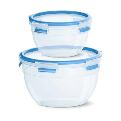 Immagine di EMSA Clip Close N1011600 Set di 2 contenitori Rotondi da 1,1 + 2,6 l, Colore: Blu
