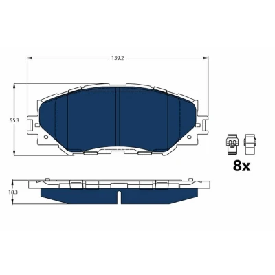 Immagine di TRW GDB3425BTE Kit pastiglie freno Non predisposto per contatto segnalazione usura con accessori TOYOTA: Yaris III Hatchback