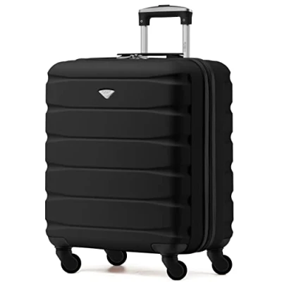 Immagine di Flight Knight Valigie Rigide in ABS Leggere a 4 ruote Bagaglio mano da cabina approvato per compagnie aeree come British Airways e dimensioni massime easyJet borsa grande 56x45x25cm