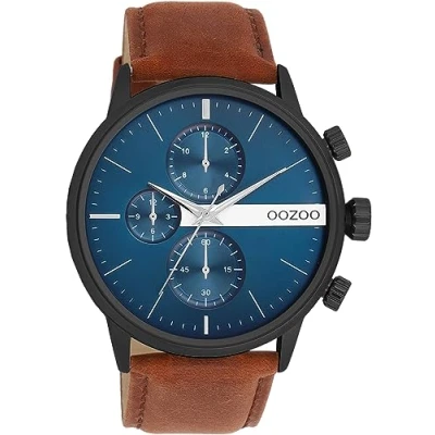 Immagine di Oozoo Timepieces C11220_C11229_Parent Orologio da uomo polso di alta qualità analogico uomo, nero marrone, blu, argento, cinghia