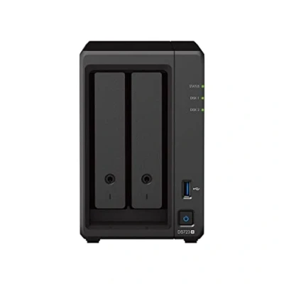 Immagine di Synology DS723+ Discstation NAS a 2 bay (AMD Ryzen™ 4 thread R1600 dual core GB Ram porte LAN RJ 45 1GbE), TB bundle con dischi rigidi Seagate IronWolf da