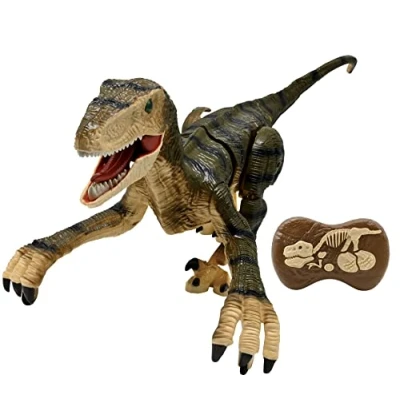 Immagine di Lexibook, Controllo RC Raptor, Dinosauro realistico telecomandato, Movimenti articolati, Ruggito, Effetti luce, Ricaricabile, Telecomando fossile incluso, DINO01