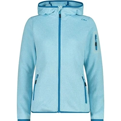 Immagine di CMP Giacca da donna Knit Tech con cappuccio fisso 3h19826 in pile, Giada anice 52, di anice, 58