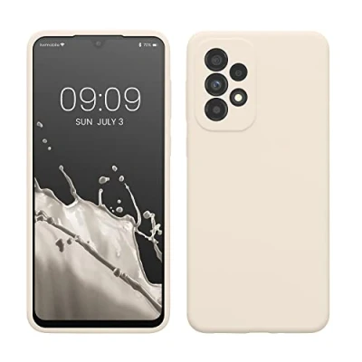 Immagine di kwmobile Cover per Samsung Galaxy A33 5G Custodia Back Case Smartphone in Silicone TPU Protezione Gommata crema matt