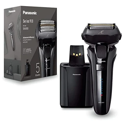 Immagine di Panasonic Series 900 ES LV9U 5 Lama Rasoio Elettrico Per Gli Uomini Con Pulizia Automatica, Sensore Di Barba Reattivo E Supporto Ricarica, Bagnato Asciutto Cordless