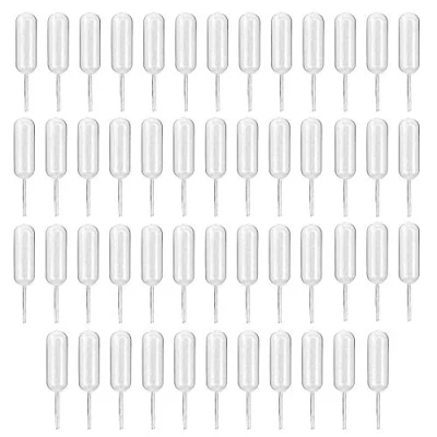 Immagine di HUAZIZ 50 pezzi 4 ml Plastica Squeeze Trasferimento Pipette, Pipette in da 4ml, Eye Dropper Contagocce Liquido Trasparente con Pipetta di