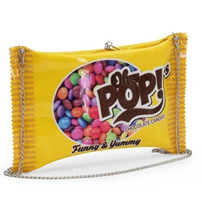 Immagine di Oh My Pop! Chococandy Borsa a Tracolla Catena, Giallo, 33.5 x 20 cm
