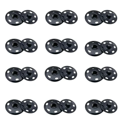 Immagine di Bottoni Automatici da Cucire, 21 mm Set in Metallo, Nero Acciaio Inossidabile per Forniture Cucito Artigianato Fai