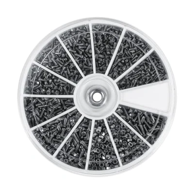 Immagine di Jadeshay Mini Viti,600 Pezzi 12 Tipi Viti e Dadi Assortimento in Acciaio Inox M1 M1.2 M1.4 M1.6 per Occhiali Orologi Riparare