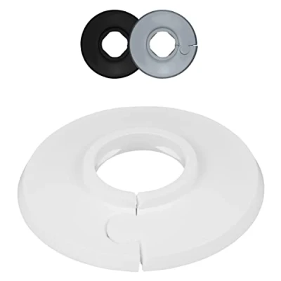 Immagine di FUX 2 rosette per tubo di riscaldamento singolo, 8 mm 60,3 mm, riscaldamento, copertura tubi, copertura, rivestimento, radiatore, polipropilene in colori speciali (28 RAL