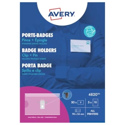 Immagine di Avery 4820 Kit Portabadge Combi, Trasparente