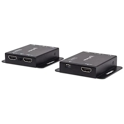Immagine di Manhattan 207461 HDMI ™, LAN (10/100/1000 Mbit / s) Extender (Estensore) su cavo di rete RJ45 50 m
