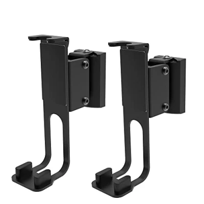 Immagine di conecto staffa da parete per altoparlanti, compatibile con Sonos® One, One SL, Play:1, carico massimo 3 kg, set 2, nero