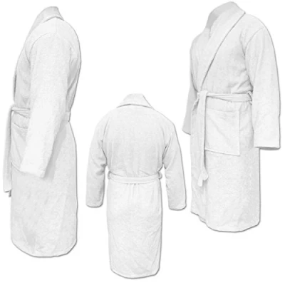 Immagine di HOMELEVEL Accappatoio da viaggio in spugna, 100% cotone, taglie S 6 XL, per donne, uomini e forti, sauna,