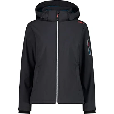Immagine di CMP Giacca In Softshell Da Donna Con Cappuccio Removibile, Antracite Deep Lake, XXS
