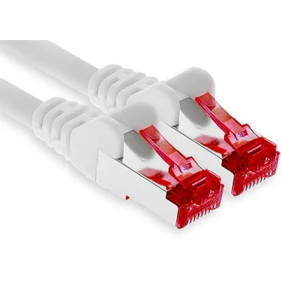 Immagine di 1aTTack.de 1x cavo patch CAT6 da 1 m S/FTP schermatura PIMF CAT.6 di rete RJ45 Ethernet DSL router LAN switch modem pannello bianco pezzo