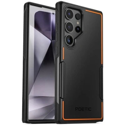 Immagine di Poetic custodia della serie Neon compatibile con Galaxy S24 Ultra 5G 6,8 pollici, protettiva a doppio strato, resistente, robusta, leggera, sottile, antiurto, nera