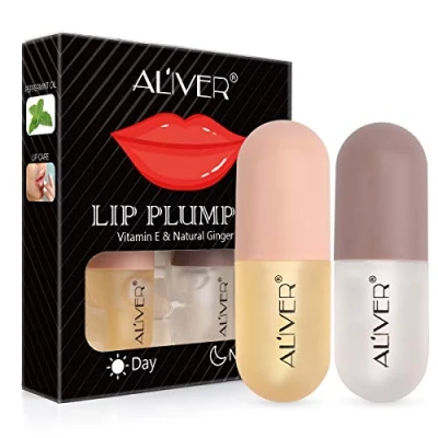 Immagine di Lip Plumper Gloss Filler naturale, Contiene lucidalabbra diurno e notturno Ottimizzatore di chiaro per labbra piene idratate Volumizza, idrata