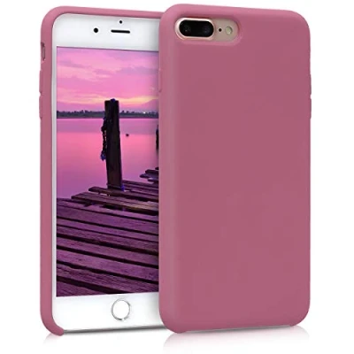 Immagine di kwmobile Cover per Apple iPhone 7 Plus/iPhone 8 Plus Custodia Back Case Smartphone in Silicone TPU Protezione Gommata rosa scuro
