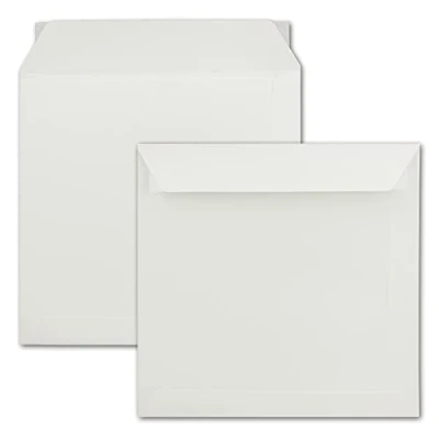 Immagine di Buste bianche quadrate, confezione completa, 25 pezzi, 220 x mm, colore: crema