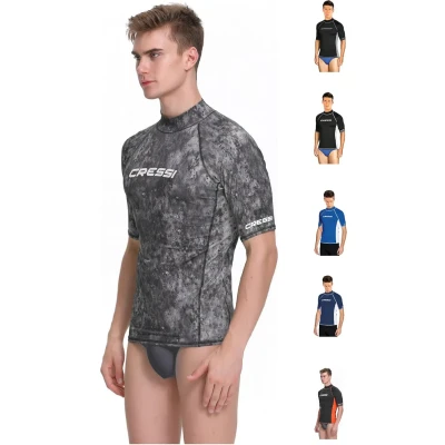 Immagine di Cressi Rash Guard Man, Maglia Protettiva con Maniche Corte in Speciale Tessuto Elastico, Protezione Solare UV (UPF) Uomo, Mimetico Grigio, M/3 (50)